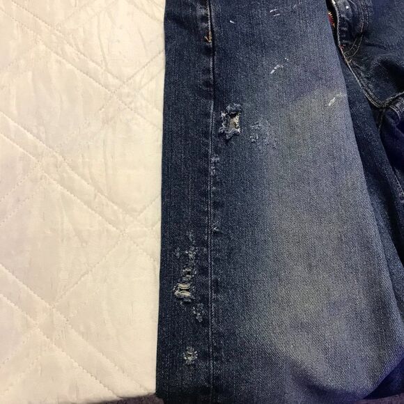 Distressed Tommy Jeans blue jeans 34X27 - Picture 3 of 7